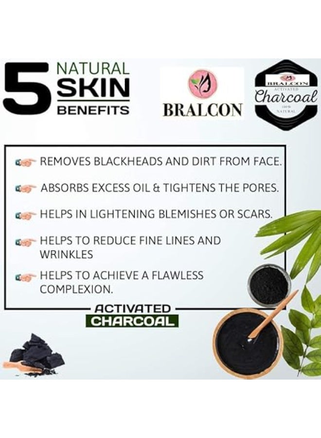 Bralcon Activated Charcoal Powder-100g / coconut shell charcoal powder, for skin & hairs - all skin types,Triple filtered, pure & natural - Image 3